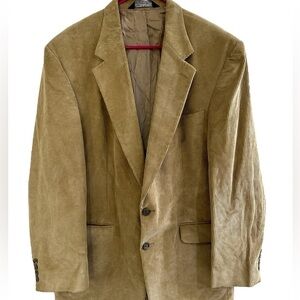 Men’s Corduroy‎ Suit Jacket Sports Coat Blazer Brown Size 44 LONG Lands End